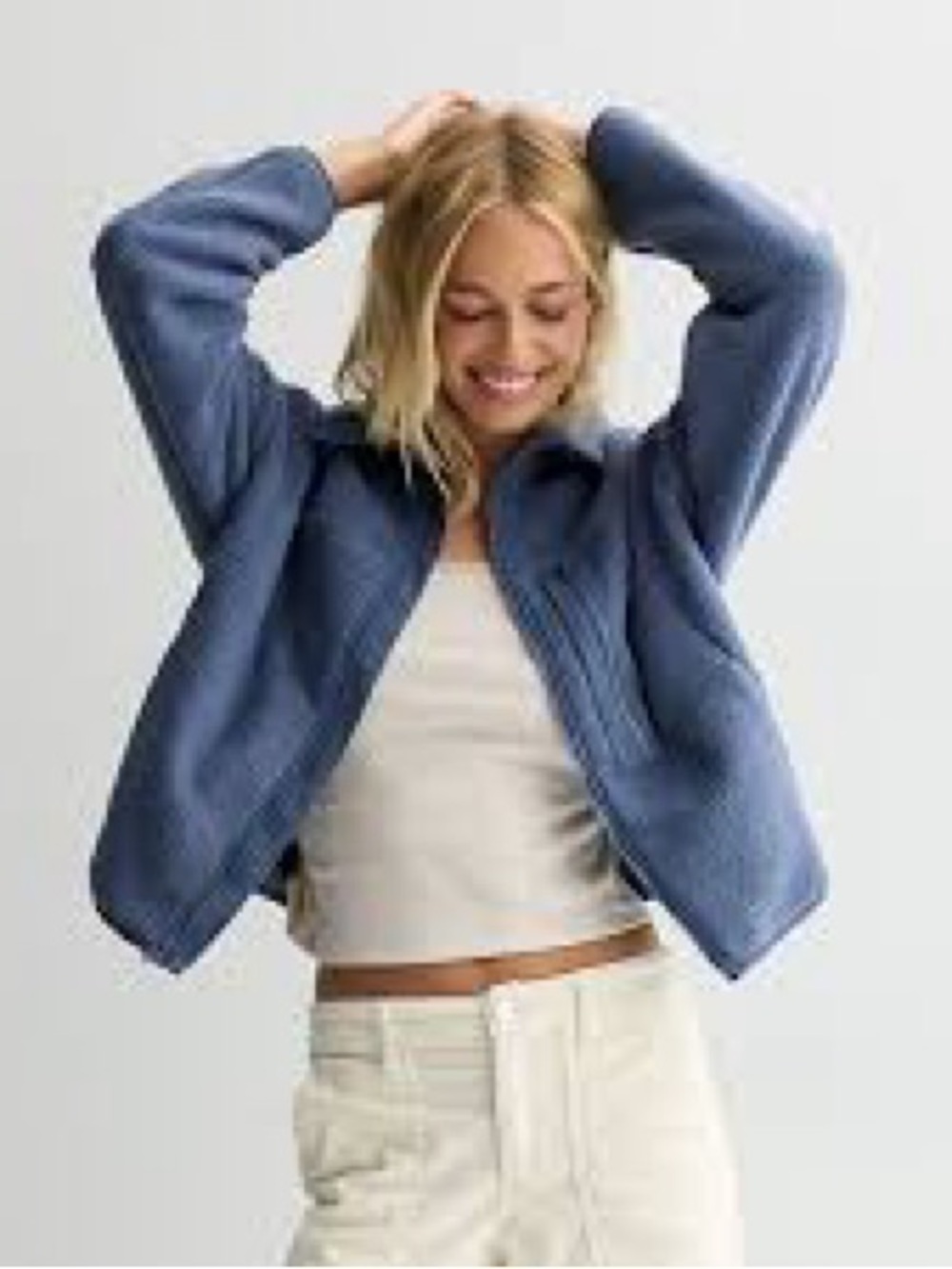 SO Blue Teddy Jacket - Zip Front